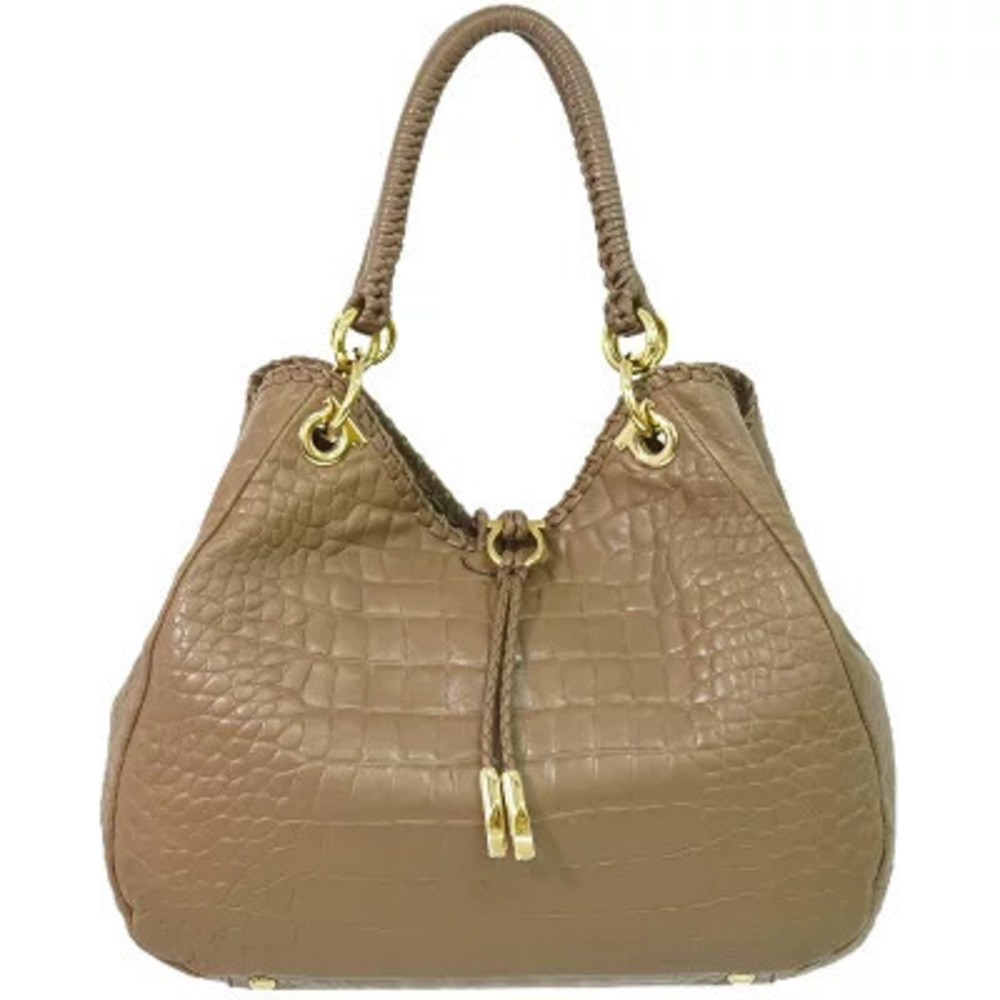 Salvatore Ferragamo Gancini Tote Bag Leather Brown